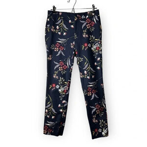 Stradivarius  Navy Blue Floral Pants